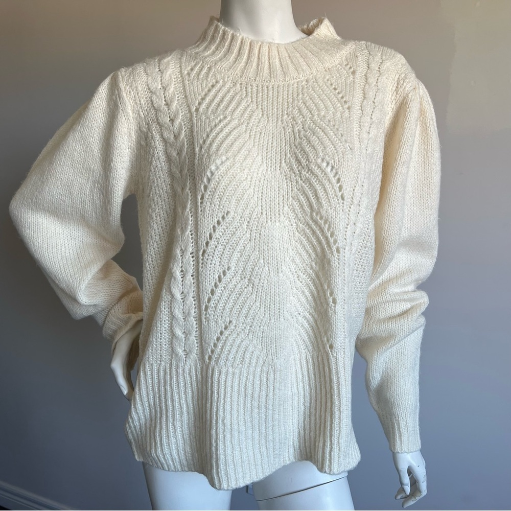 Cream Cable Knit Women's Sweater